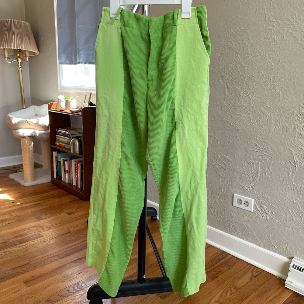 Multi Shade Green Corduroy Women’s Pants